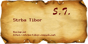 Strba Tibor névjegykártya